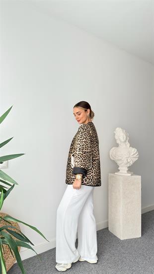 Ragen Leopar Desen Kapitone Ceket