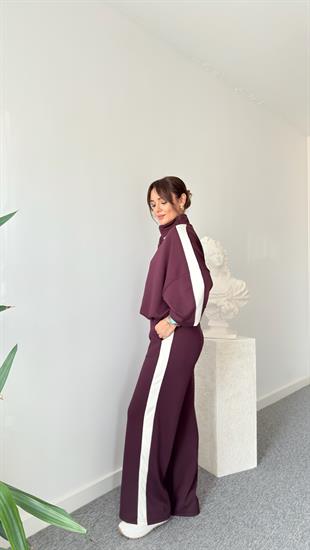 Bordo Maiga Yarım Fermuarlı Modal Takım