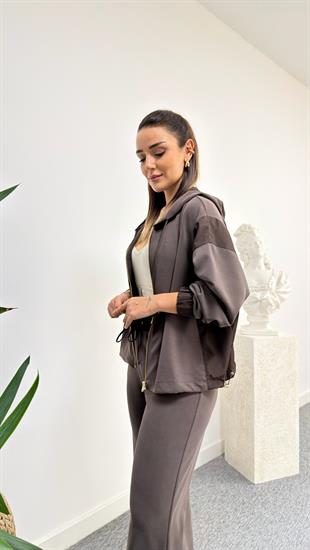 Kahve Leuna Paraşüt Detaylı Modal Takım