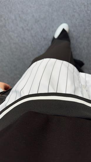 Asimetrik Ribanalı Çizgili Gömlek Detay Modal Sweat