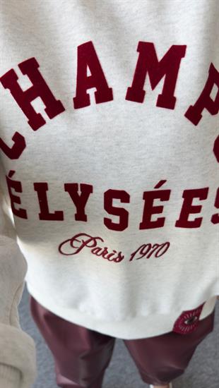Patri Bordo Yazı Detaylı Sweatshirt