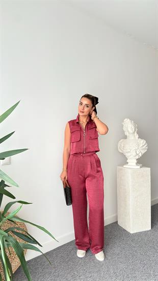 Gjen Fermuarlı Bordo İkili Takım 