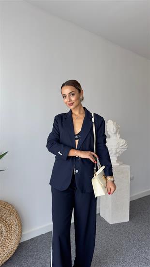 Sırt Bej Paraşüt Detaylı Blazer Ceket