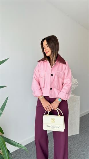 Çıkartılabilir Deri Yakalı Marka Model Ceket 