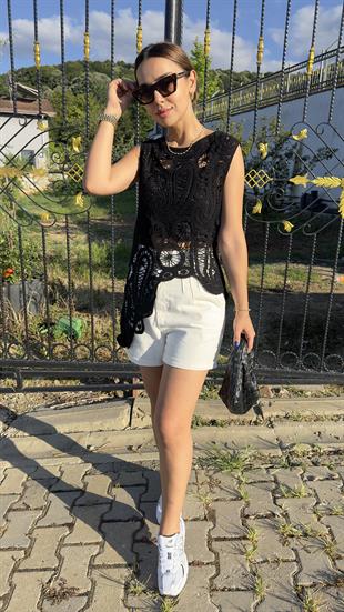 Marka Model Siyah Dantel Bluz 