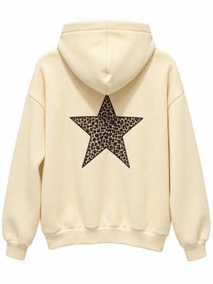 Sırt Yıldız Detaylı Kapüşonlu Sweatshirt