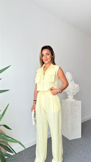 Sarı Gjen Fermuarlı İkili Takım