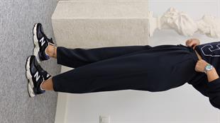 Lacivert Lucka Pileli Şalvar Model Pantolon