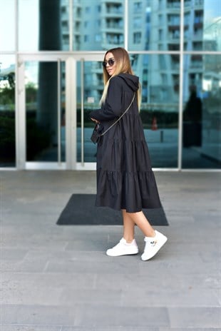Poplin Detaylı Sweat Elbise