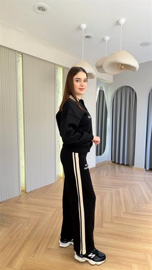 Siyah Gnies Polo Yaka Şardonlu Takım