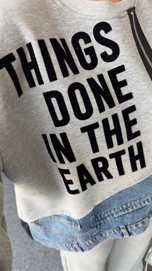 Altı Kotlu Paraşüt Garnili Tasarım Sweat