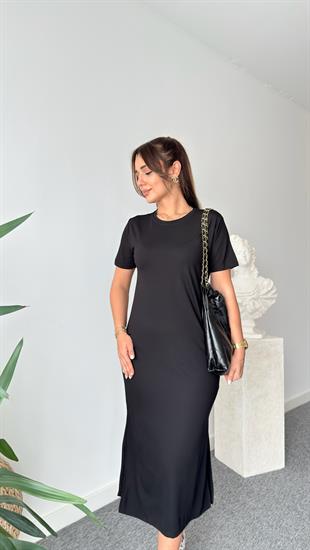 Siyah Muta Basic Modal Elbise 