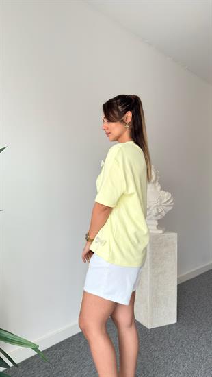 Fiyonk Detaylı Sarı Tshirt