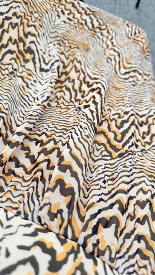 Kahve Zebra Desenli Askılı Elbise 