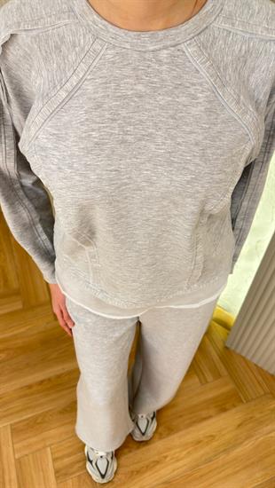 Gri Tül Detaylı Modal Takım