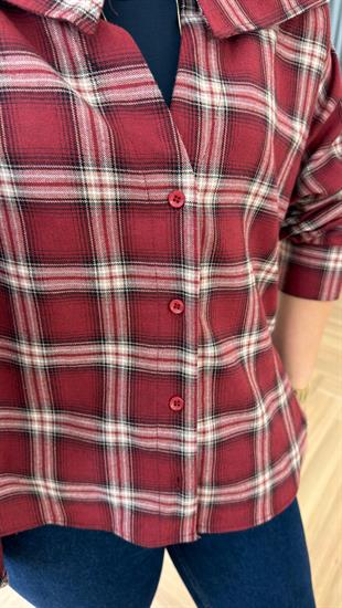Kırmızı Faya Atlet Detaylı Ekose Gömlek