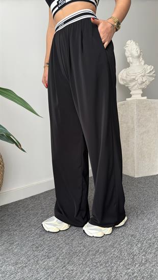 Lucky Bel Yazılı Siyah Pantolon