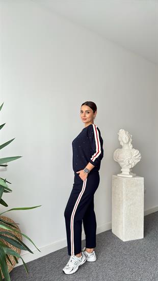 Ferica Taş Detaylı Şeritli Modal Takım 