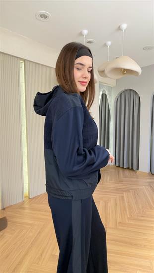 Lacivert İpkyol Model Kapüşonlu Takım