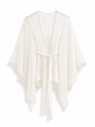 Nise Ekru Püsküllü Kimono