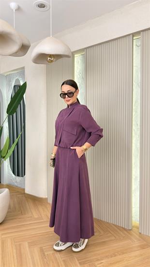 Bordo Bellis Premium Etekli Tensel Modal Takım