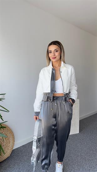 Kleid Garnili Beyaz Ceket