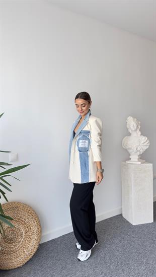 Degra Kot Garnil Ekru Blazer Ceket