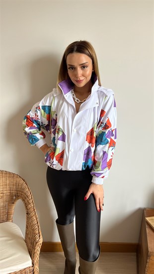  Geometrik Desenli Tasarım Bomber