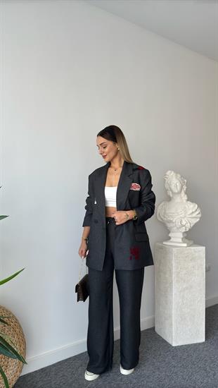 Elyo Nakış Detaylı Tasarım Blazer Ceket