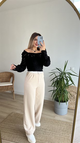 Tasarım Siyah Fisto Bluz 