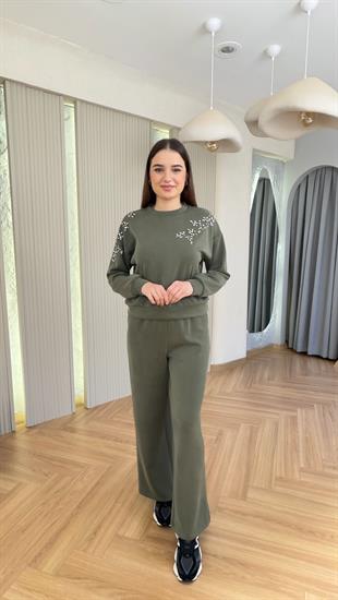 Yeşil Rebore Taş Detaylı Modal Takım