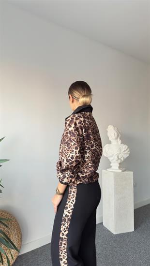 Oliva Leopar Detaylı Sweat Pantolon Takım