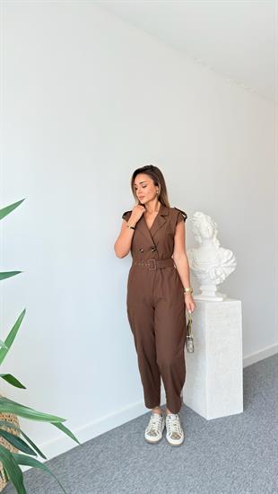 Galli Zra Model Kahve Keten Tulum