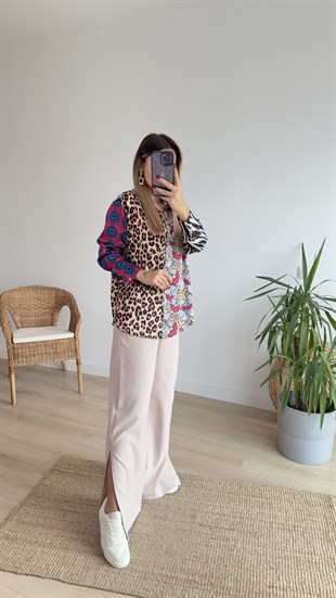 Patchwork Saten Gömlek