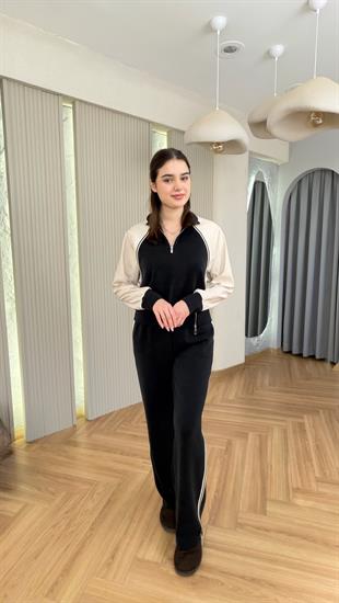 Siyah Nelia Paraşüt Detaylı Modal Takım