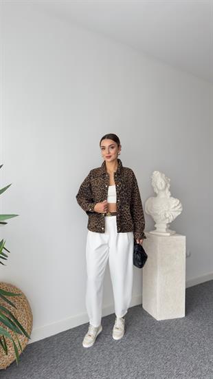 Serena Leopar Desenli Gömlek Ceket