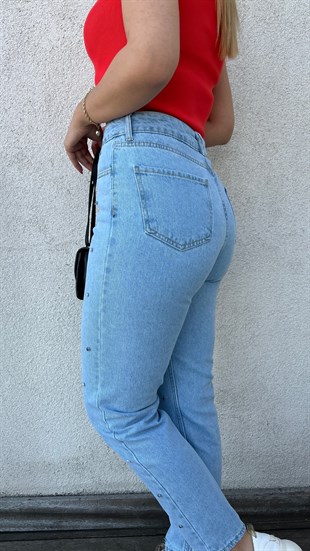 Zara Model Taş Detaylı Mom Jean