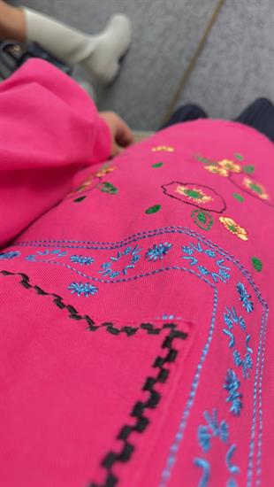 Goody Nakışlı Pembe Ceket