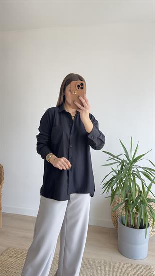 Marka Model Siyah Garnili Gömlek