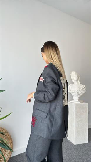 Elyo Nakış Detaylı Tasarım Blazer Ceket