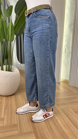 Mavi Kemerli Culotte Jean