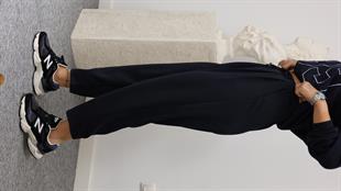 Lacivert Lucka Pileli Şalvar Model Pantolon