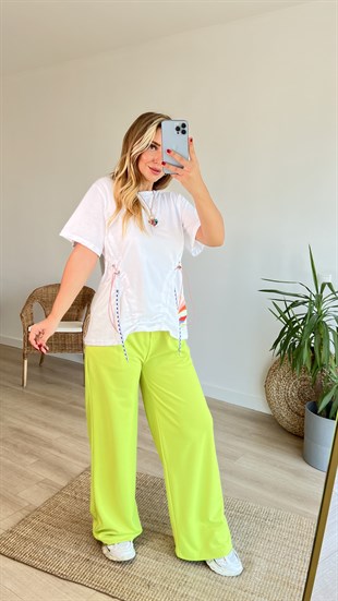 Twist Model Tasarım Beyaz Tshirt