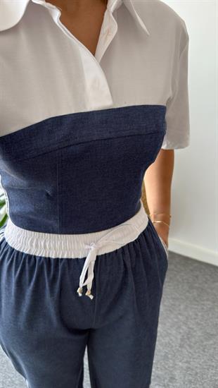 Evony Garnili Kısa Kol Gömlek