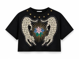 Siyah Baskı Detaylı Tshirt
