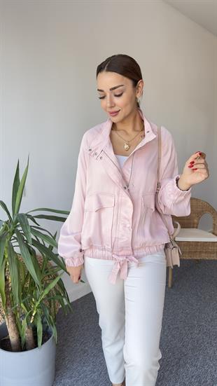 Saten Zra Model Pudra Bomber Ceket