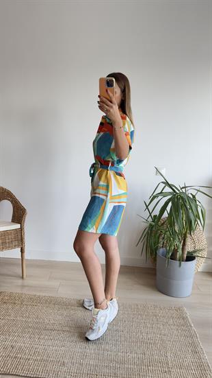 Marka Model Lilyum Renkli Şort Tulum