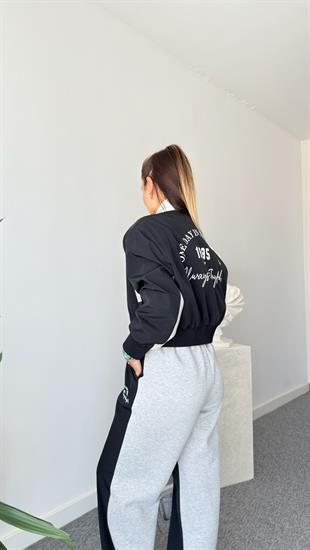 Essa Vatkalı Siyah Paraşüt Ceket