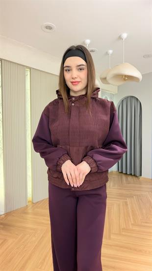 Bordo İpkyol Model Kapüşonlu Takım
