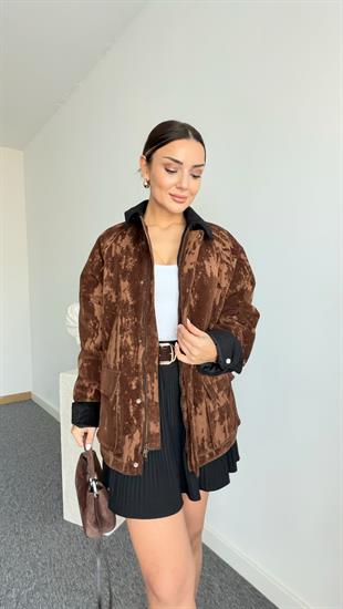 Regen Kahve Renk Geçişli Mont